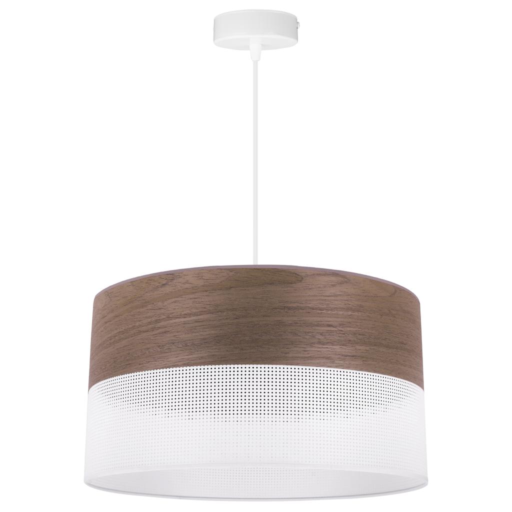 Single Hanging Lamp, Walnut Veneer Lampshade, 40Cm