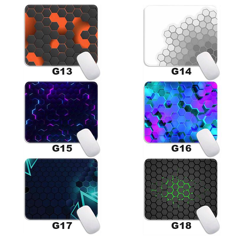 Geometric Standard Anime Mouse Pad Hexagon Edge Stitched Small Gaming Mousepad Travel Mouse Mat Non-Slip Office Mousemats
