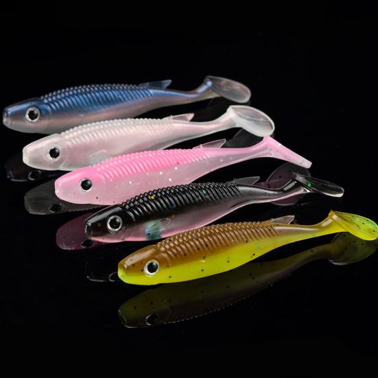8Pcs Fishing Lures Soft Baits 3D Eyes Realistic Looking Bright Color Natural Swimming Posture Artificial Lures Fake Baits