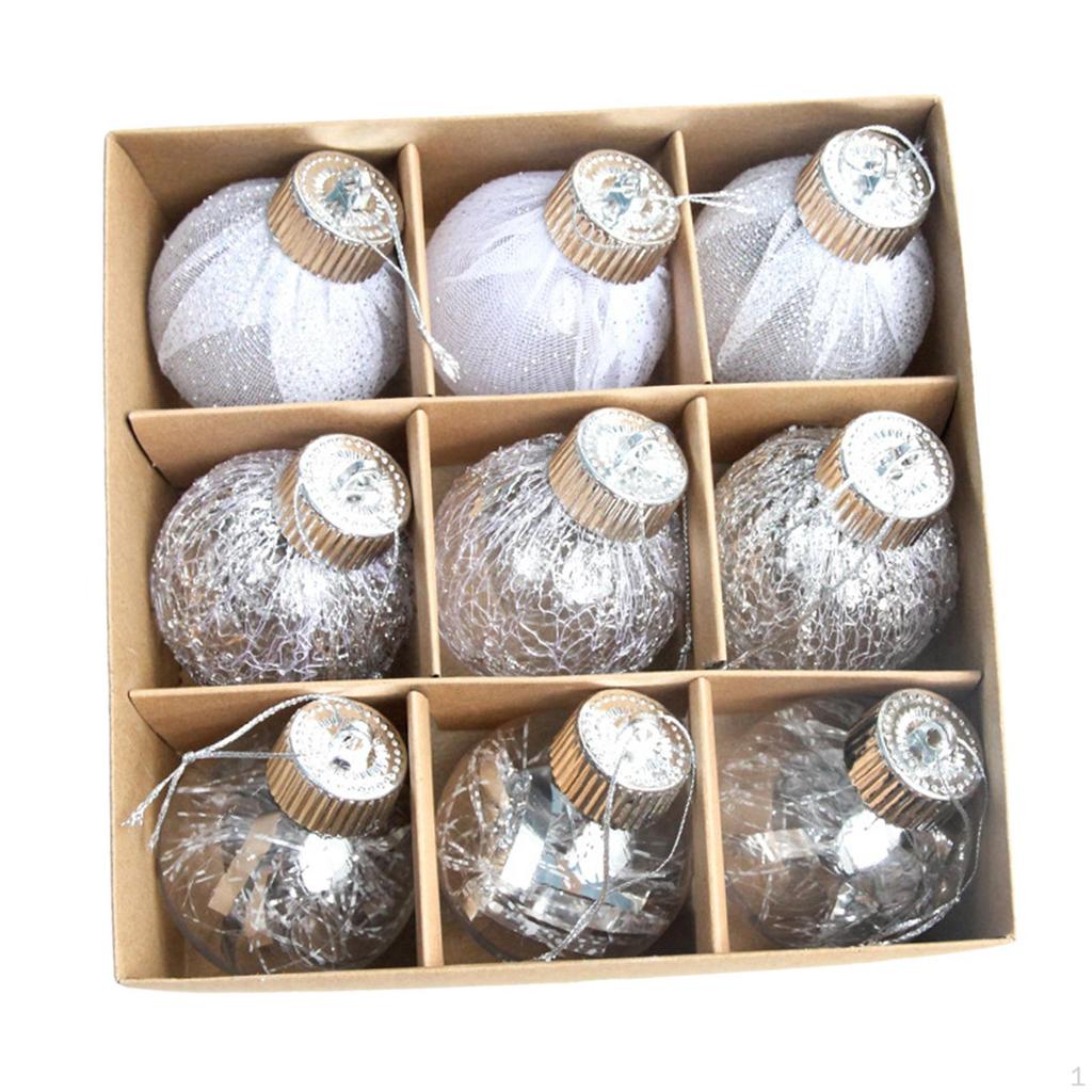 9 Pieces Christmas Balls Ornaments Baubles Pendants Decorative Xmas Tree Decor for