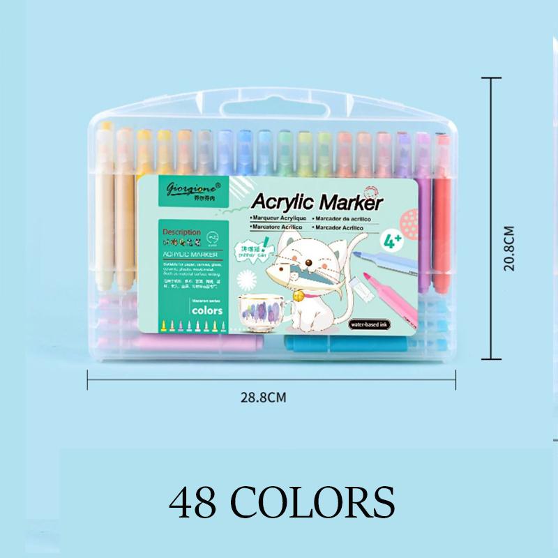 Acryl-Marker-Stift, 24 Farben, 48 Farben, wasserfester und deckender Aquarell-Stift, Kunstmarker