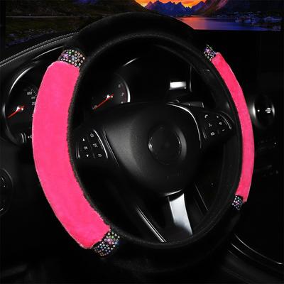Car Steering Wheel Cover With Crystal Diamond Sparkling Car Suv Steering Wheel Protector Vehicle Auto Decoration Plush