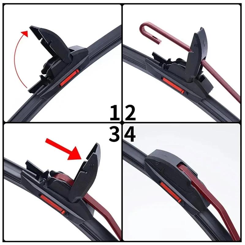 Car Wiper U-type Soft Rubber Strip Windscreen Wipers HD Brush Clean Reduce Noise Automotive Wiper 14"16"17" 18" 19"21" 22" 24"