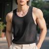 INCERUN Summer Men's Hollow Out Sleeveless Sheer Mesh Tank Tops