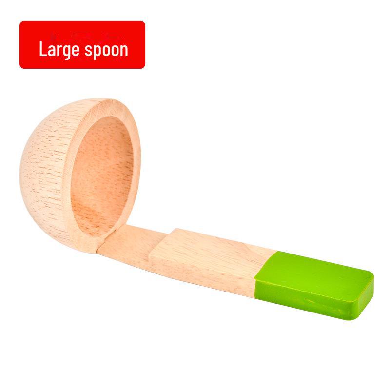 Yiwang Wooden Play Kitchen Toy Set Includes a Frying Pan and Hot Pot for Qieqi Le Cooking Fun.