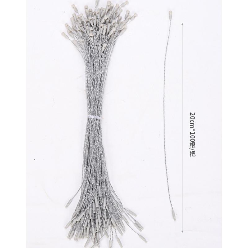 

20-сантиметрова мотузка для бірок Багаторазове використання для виготовлення ювелірних виробів, упаковка подарунків, цінники для одягу срібний