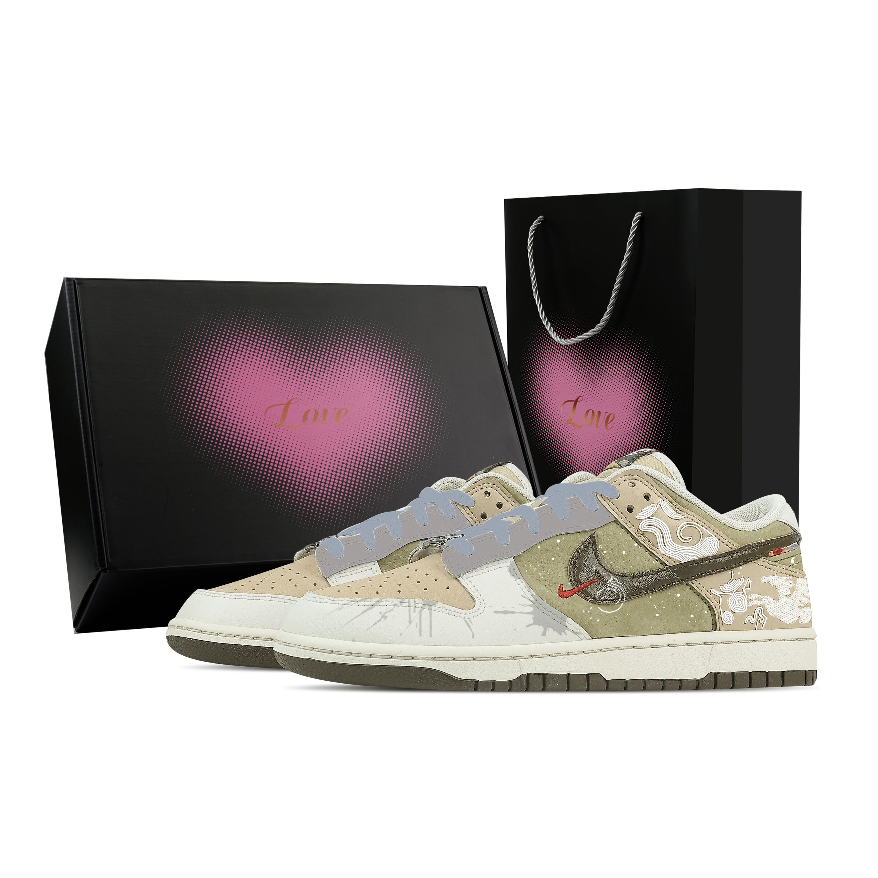 

Nike Dunk Новорічна пісня, Шкіряні низькі кеди-скейтборди Heart Box Чоловічі Бежевий IQ1118-220(Команда773--) 40.5