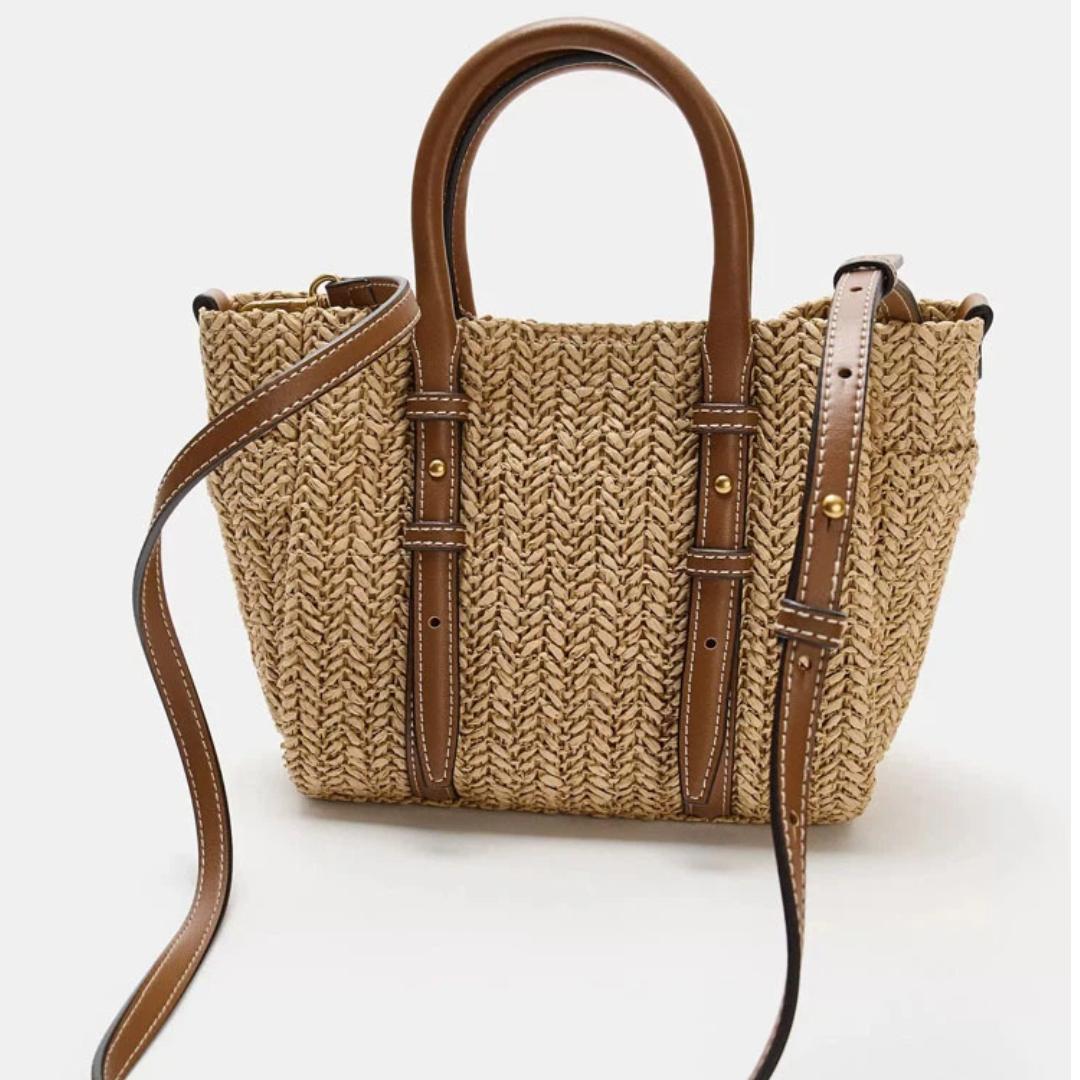 2026 New Summer Straw Woven Handbag Weaving Cross border Fashion Versatile Mini Handheld Cross Shoulder Shopping Bag