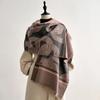 Thick Cashmere Blanket Women Scarf Warm Pashmina Shawl Winter Wraps Bufanda Print   Stripe Design Poncho Echarpe Female