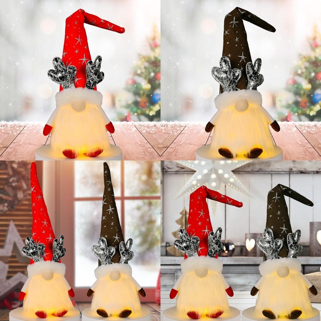 Bedårande Juldekoration LED-upplyst Rådjursdocka med Antlershatt Perfekt för Högtidsfiranden