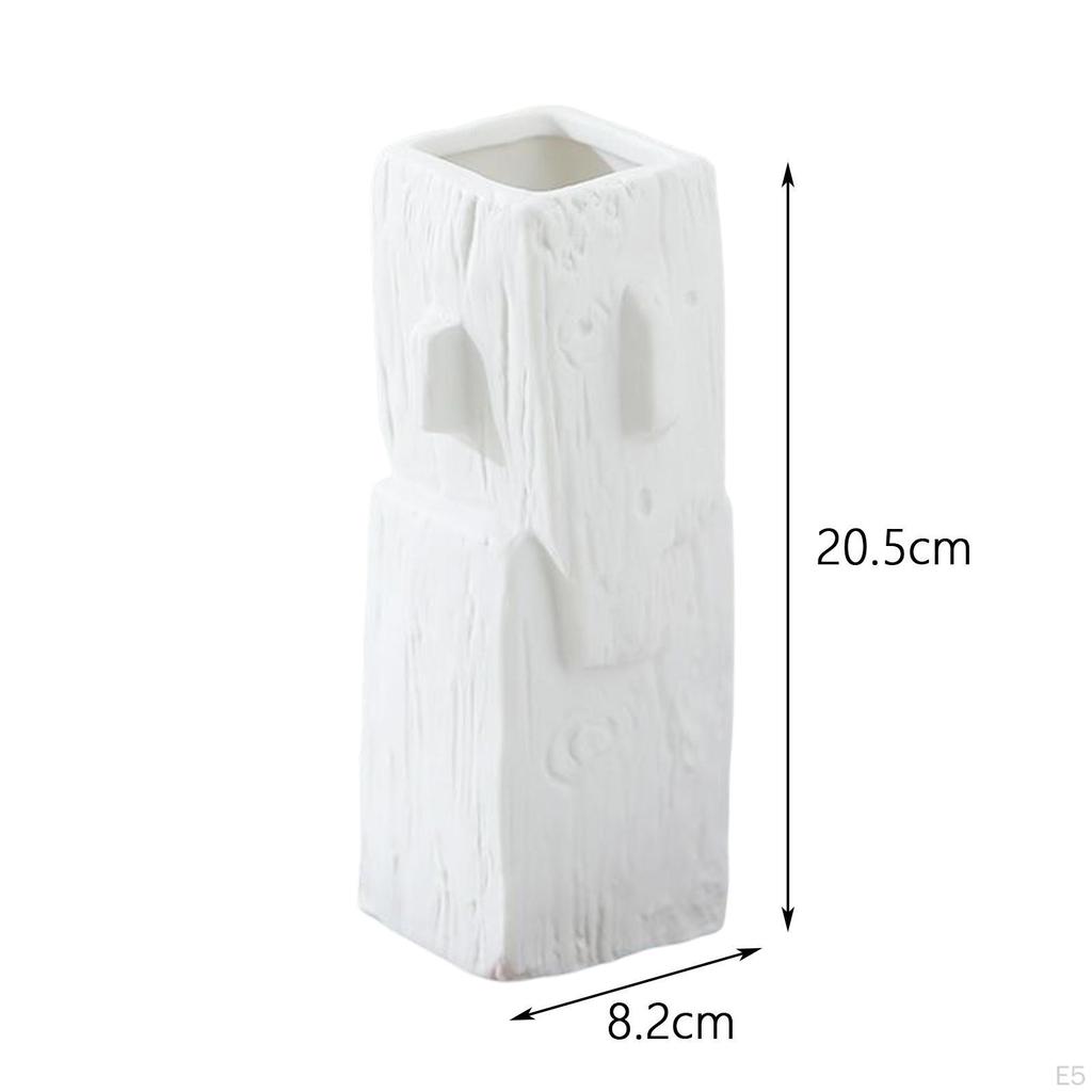 Abstract Face Ceramic Vase Flower Pot Organizer Jars Head Planter for Porch Hallway