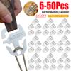 5-50PCS Awning Fixing Buckle Windproof Tent Tarp Anchor Buckle Stainless Steel Anchor Awning Fastener Outdoor Camping Accessory
