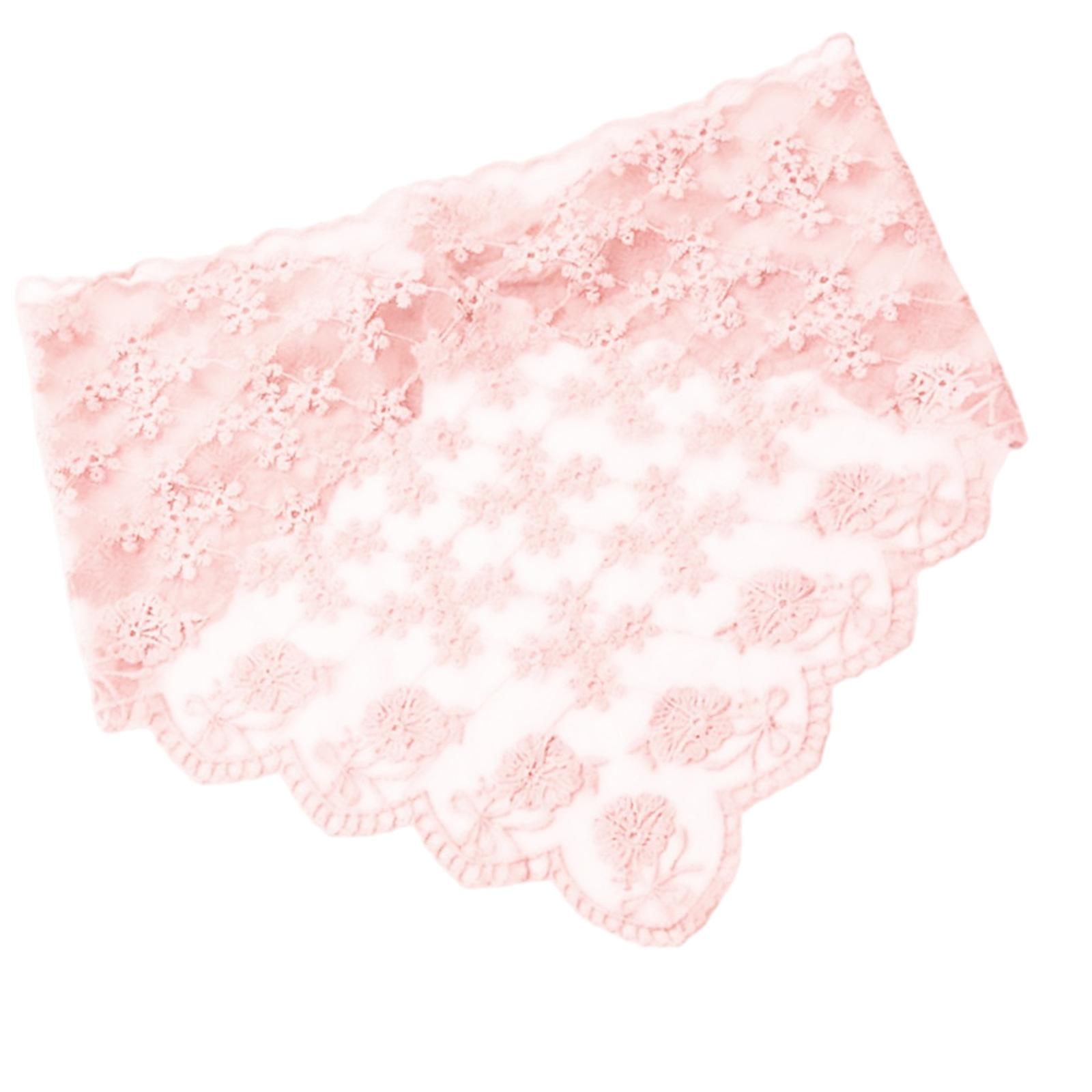 

Элегантный французский кружевной треугольный шарф для женщин и девочек с цветочным узором, кружевная повязка на голову для путешествий на свежем воздухе и отпуска розовый