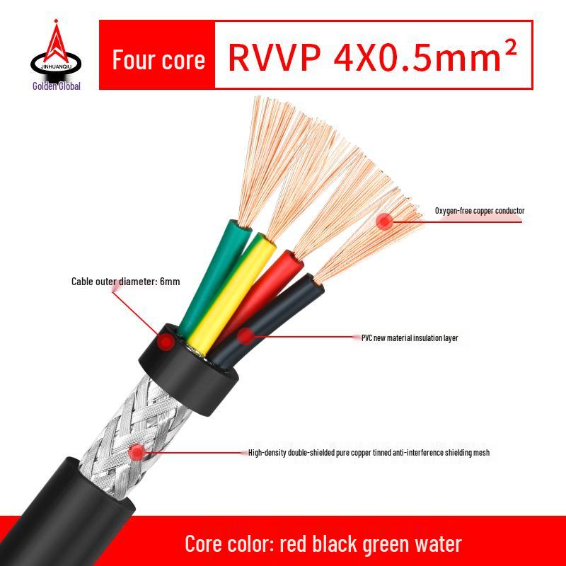 RVVP Shielded Control Signal Cable - Available in 2 to 14 Cores, 0.15 to 0.2 Square