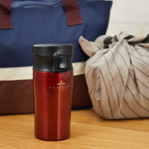 PEARL METAL 400ml Water Bottle, Coffee Cherry Design, Direct Drinking, Tumbler, One-Touch, Cafe Mug Barista, HB-4536