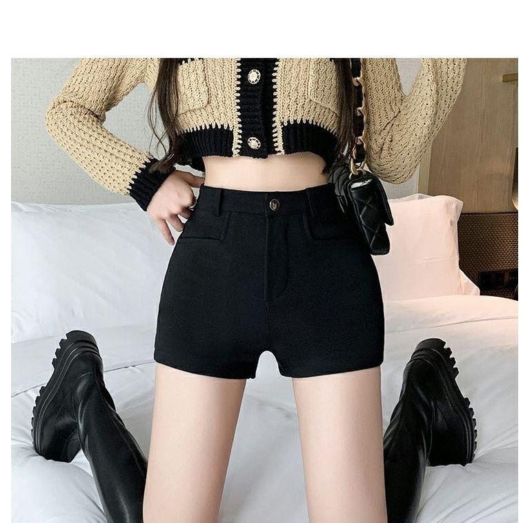 Spicy High-Waisted Slimming A-Line Hot Pants - Trendy American Style Women s Shorts 3XL 138-149 cm