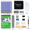 Shuttle Art Sketch Pencils Drawing 37 Pieces of Paint for Kids and Portable Storage Case for Fine Professional Crafts Tool, Adults, Pop-up Included,
