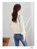 French Retro College Style Long-Sleeve Round Neck Spliced Two-Piece Shirt for Women