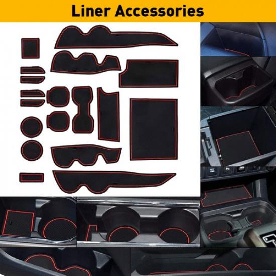 Liner Accessories For Toyota Tacoma 2016- Cup Door Console Pocket ert Red