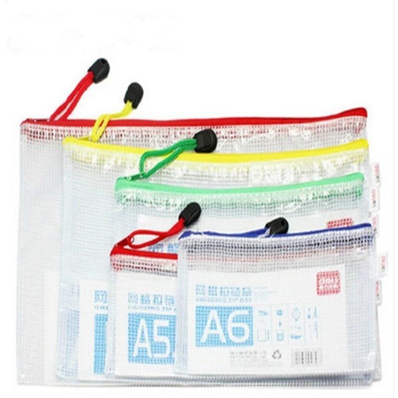 2Pcs  Mesh Bag  Waterproof  File Storage  File Folder  Random Color