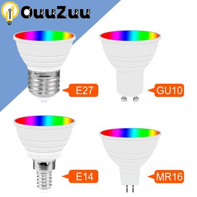 RGB žárovka E27 LED Smart Lamp 220V Barevné žárovky E14 Color Light MR16 Bodové světlo GU10 Atmosphere Lampara pro domácí dekorativní