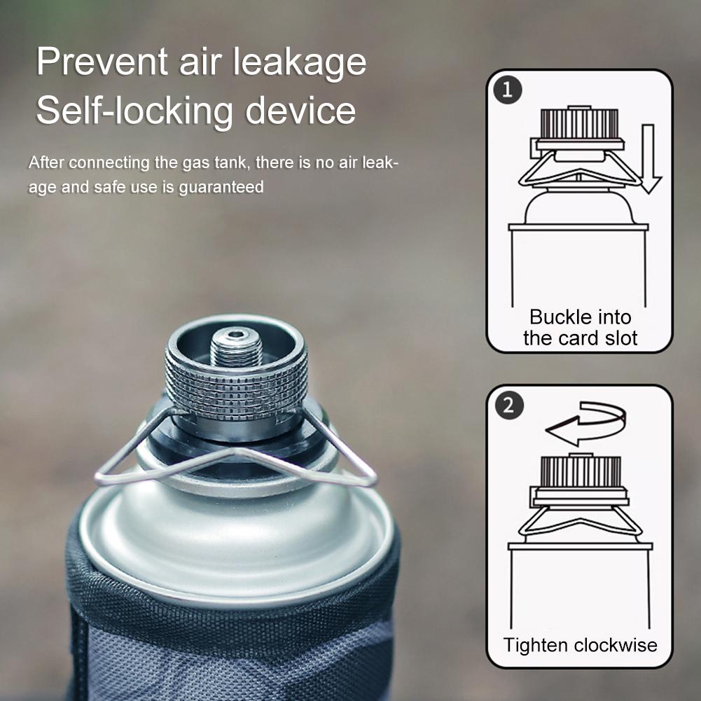 Butane Adapter with Bracket Camping Stove Converter Connector Screw Valve Output Nozzle Bottle Adapter Gas Tank Conversion Head