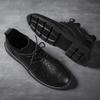 Casual Leather Shoes British Style Business Black Soft Sole Summer Breathable Shoes