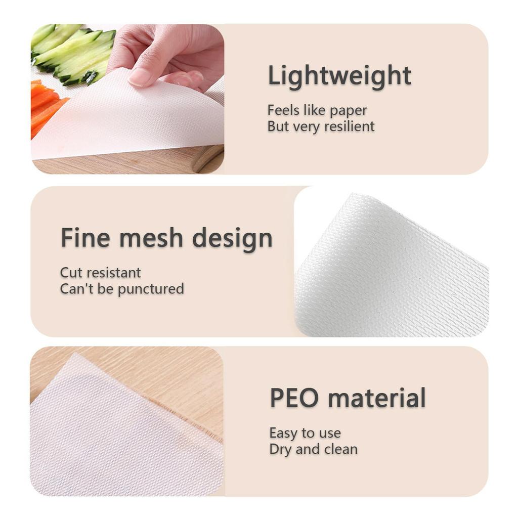 Disposable Cutting Board Mat, POE Disposable Cutting Mat, Collapsibles Cutting Board Sheet With Built-in Crease, Flexible Mat