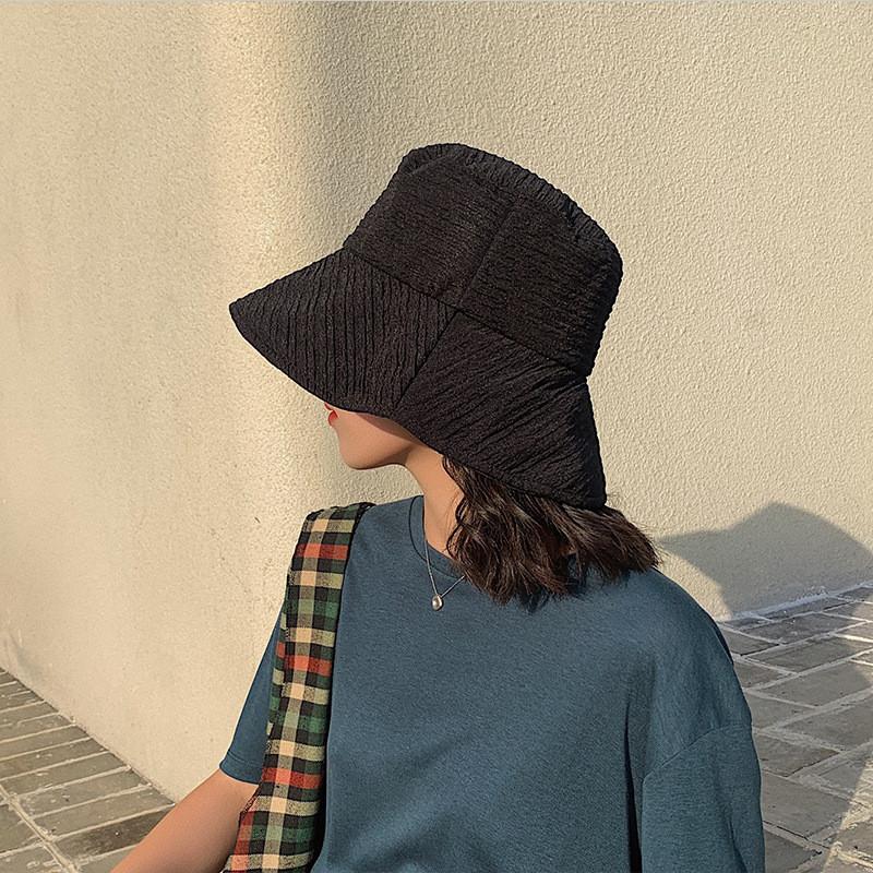 Beige Sun Fashionable Hat For Women Wide Brim Fisherman Hat Lightweight Breathable And