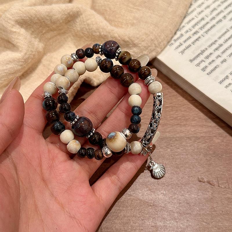 Ceramic Bracelet Chinese Retro Beaded Bracelet Boho Style Fashion Accessories