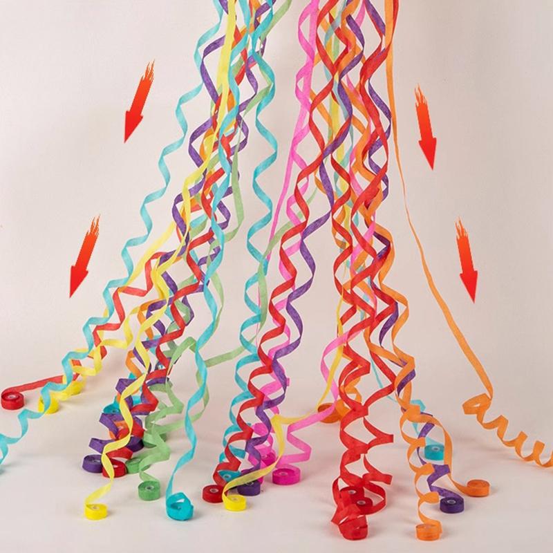 10 st Färgglada Handkastande Konfettipoppers Kastande Streamers Poppers Papperssmällare Magiskt Papper Band För Bröllop Födelsedagsfest