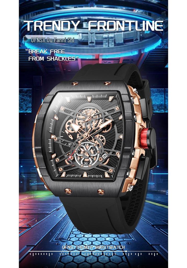 Oufanni Quartz Creative Barrel Men's Waterproof Business Watch