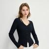 Women's V-Neck Waist-Cinching Knit Sweater