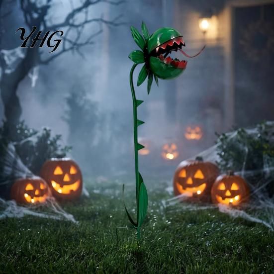 Fun Floral Garden Stakes Venus Flytrap Stake, Metal Carnivorous Plant Yard Decor, Weird Gothic Funny Gifts for Lovers Decor Outdoor Patio Lawn,