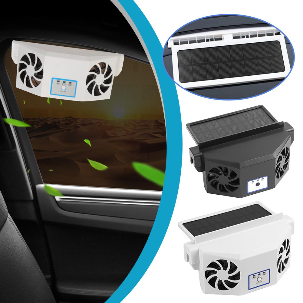 Solar Car Fan USB Rechargeable Exhaust Fan Air Circulation Power Ventilation Dissipation Head High Cooling Heat And Fan Win D1U3