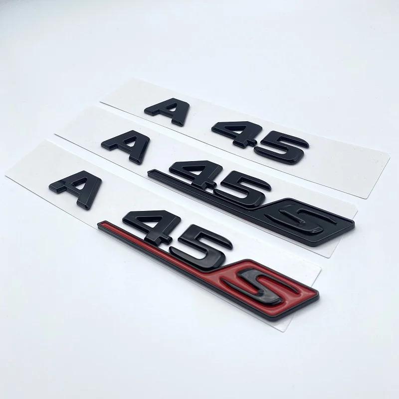 3D ABS Glossy Black Letters A35 A45 A45S Turbo 4matic Emblem for Mercedes-Benz AMG Car Fender Trunk Rear W176 W177 Logo Sticker