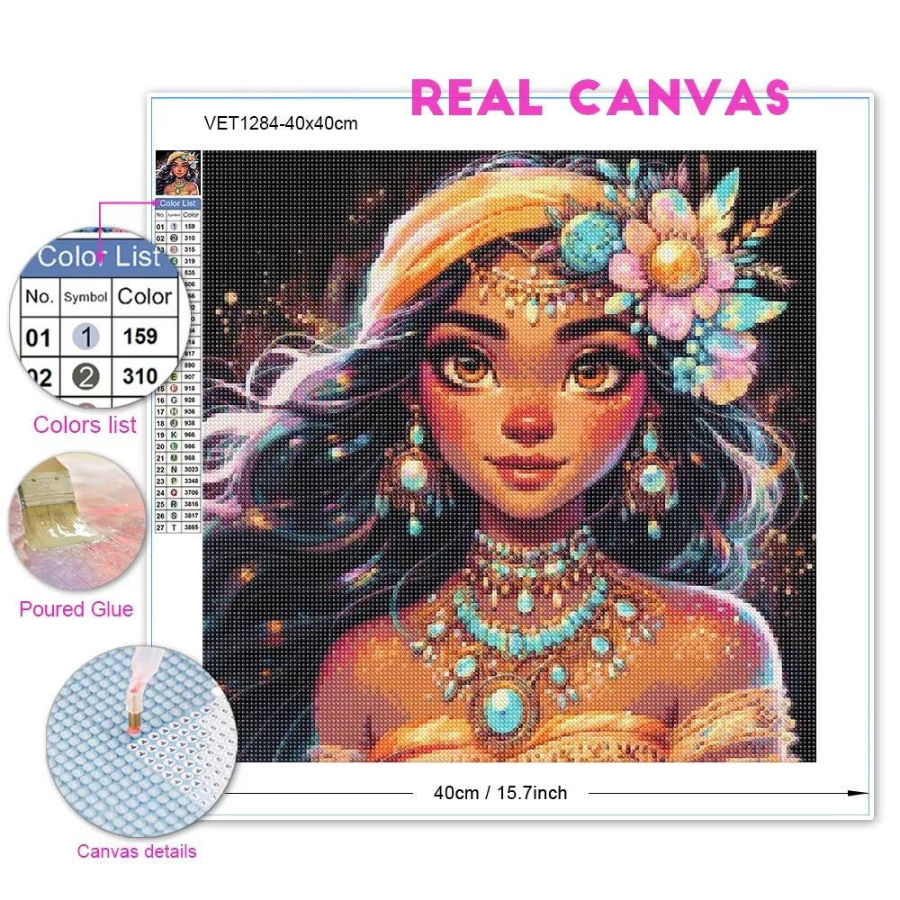 Princess Tiana Diamond Painting Kit AB Round Drills Art Embroidery Mosaic Handmade Gift New Wall Decoration Products