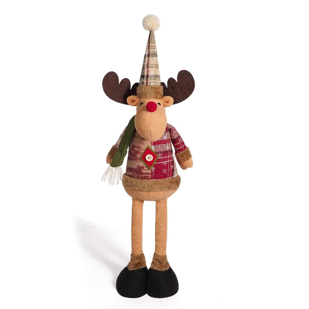 Christmas Telescopic Plush Toys: Santa Claus, Snowman & Reindeer Decorations