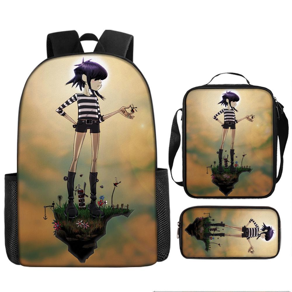 UK Virtual Band Gorillaz Kids' Cartoon Backpack - Dual Use Shoulder/Crossbody Bag