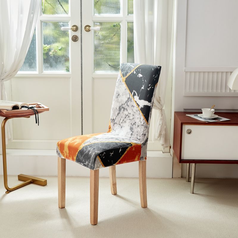 Stoltrekk fire sesonger universal spisestuestoltrekk elastisk krakksett i ett stykke bord og stoltrekk ryggpute setepute