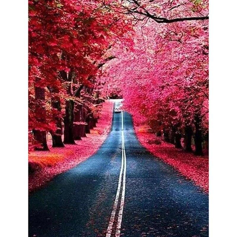 5D DIY Flower Diamond Painting Scenery Sea Sunset Diamond Embroidery Full Round Drill Rhinestone Mosaic Home Decor Gift