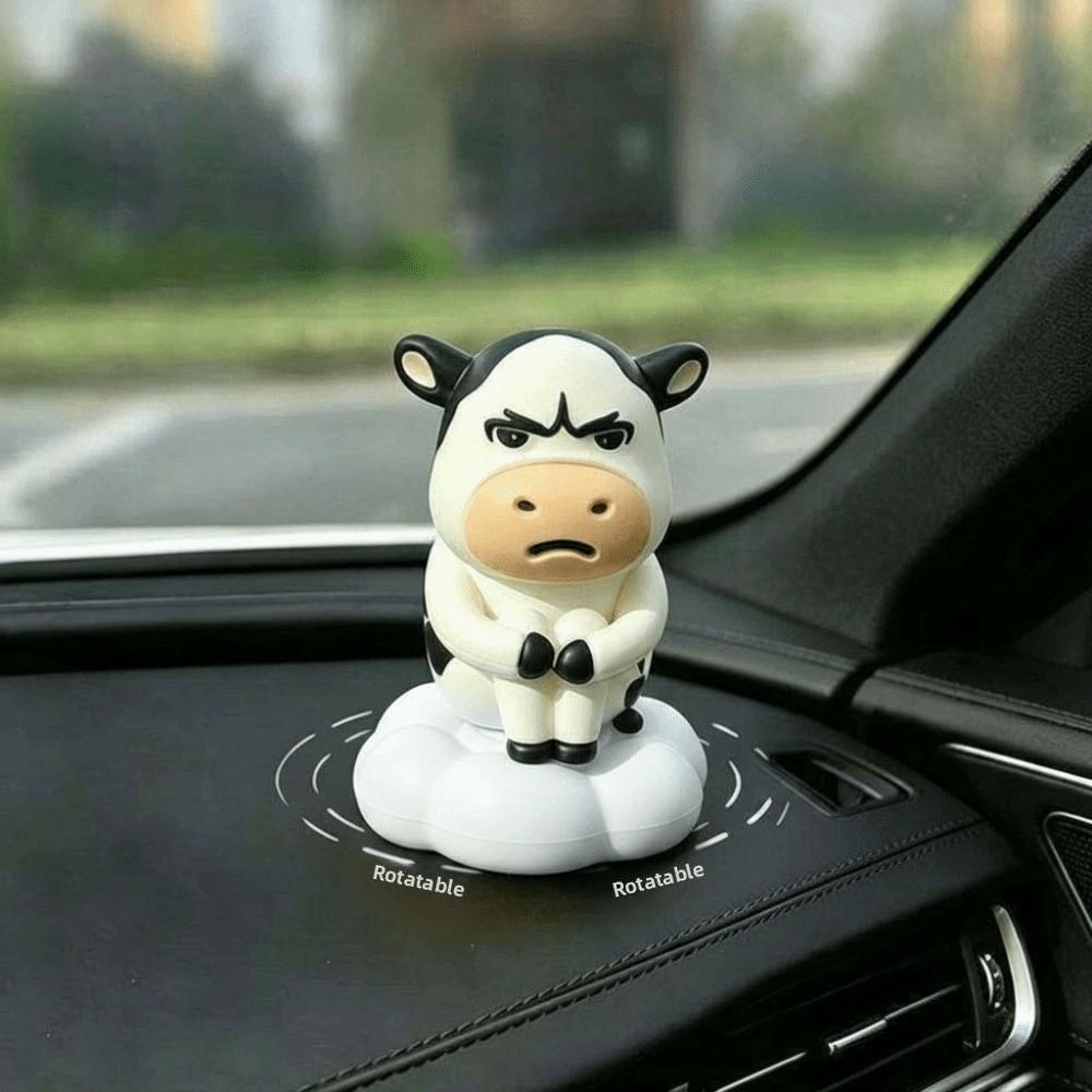 Cute Grass Cow Figure Ugly-cute Car Ornament Emo Center Console Decoration  Center Console