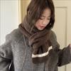 Korea Styles Solid Knitted Scarf Women Plush Luxury Winter Warm Simple Scarves Shawls Lady Soft Wraps Neckerchief
