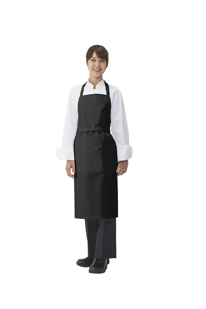 KOEI Made in Japan Neck Bib Length Water Thick and Heat KE90 Apron, 90cm, Repellent, Antistatic, Resistant, Unisex, (Black)