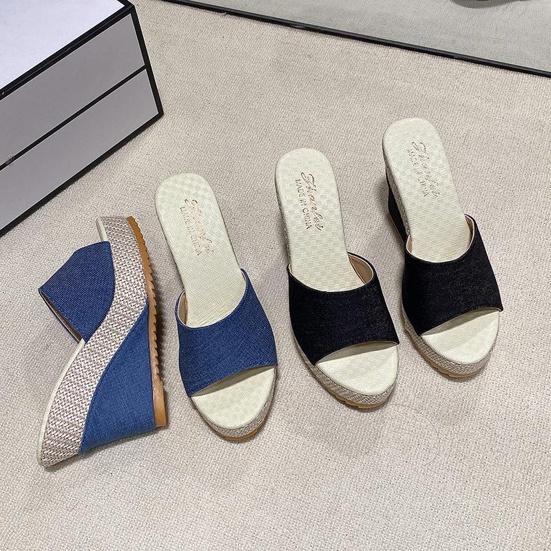 Fashion Women Sandals Chunky Platform Sandals with Wedge Heel Open Toe Summer Shoes