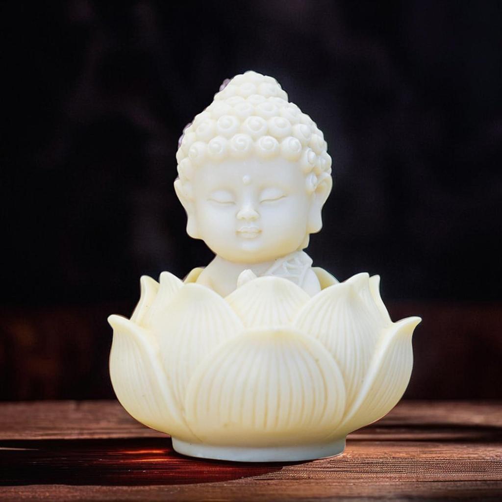 Nostrae Buddha with Lotus Show Pieces for Home Decor Living Room Decor Items | Cute Showpieces Gift Item for Decoration