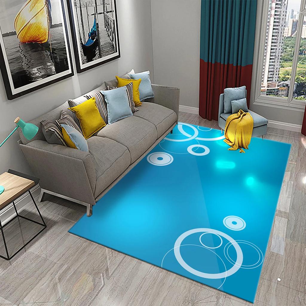 Colorful Lines Circle Geometry Texture Carpet for Bathroom Kitchen Entrance Doormats Anti-slip Rugs Bedroom Decor Floor Carpet