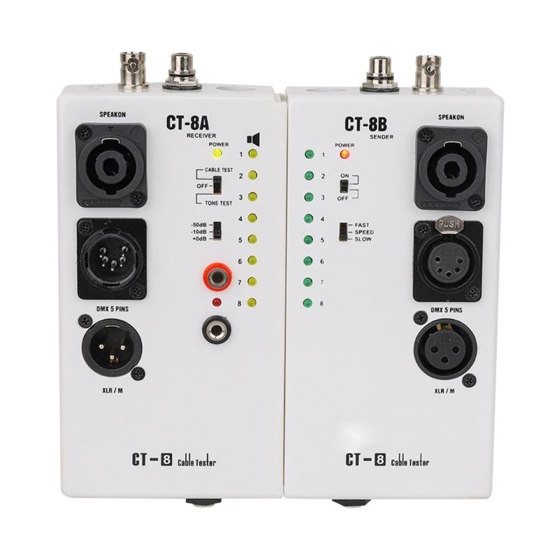 CT8 Профессиональный тестер аудиокабелей Точное тестирование линий для RJ45 TRS Тестер сетевых кабелей Многоцелевой 1
