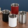 Stainless Steel Rotating Chopstick Tube Detachable Large Capacity Tableware Storage Bucket Space Saving 3 Divided Cutlery Holder
