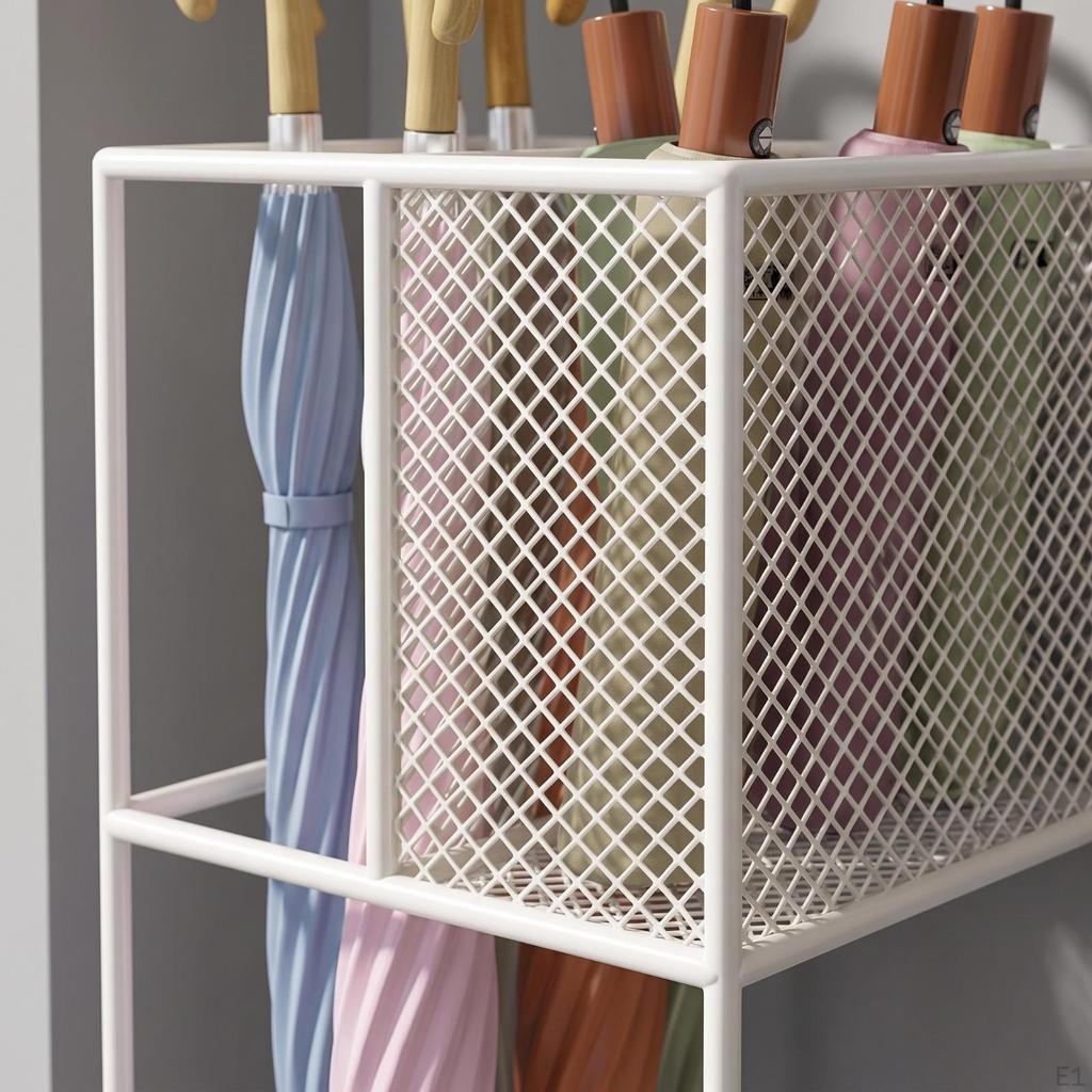 Steel Parasol Holder | Ventilated Mesh Compartment, Organizer, Sturdy,
